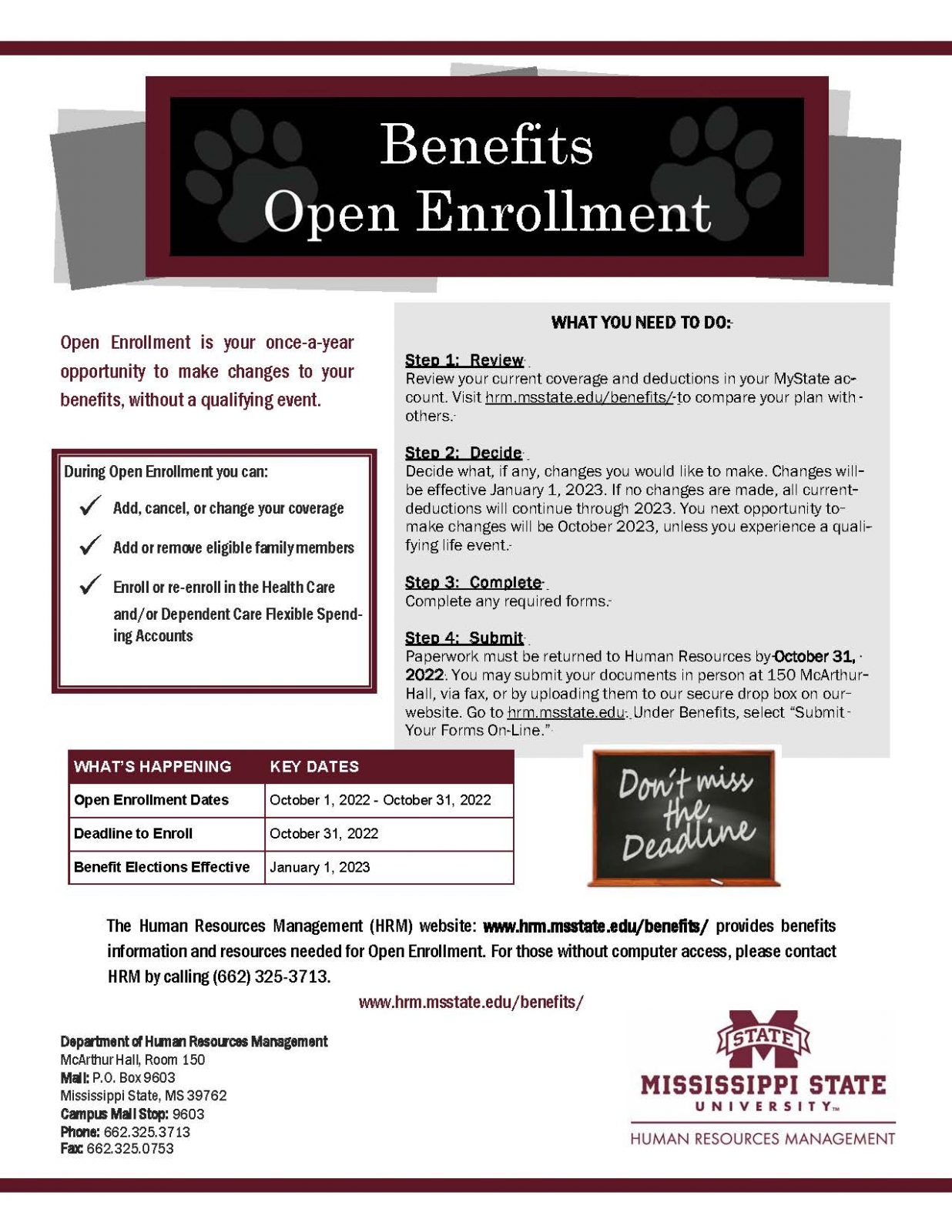 Annual Benefits Open Enrollment Flyer