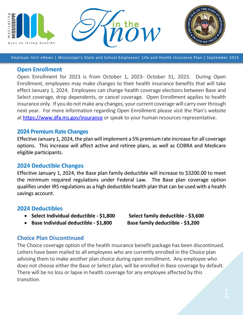 Know Your Benefits Newsletter-page 1