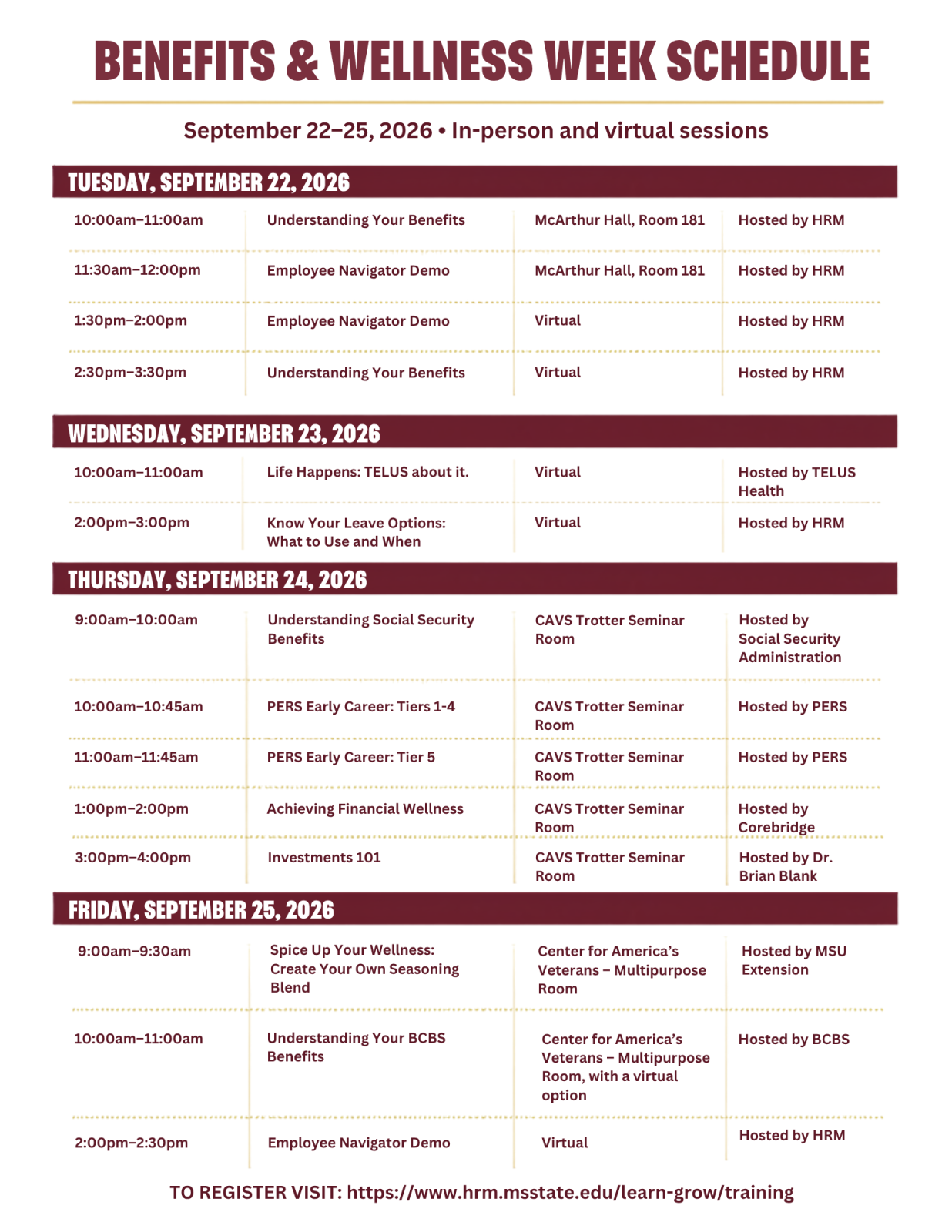 Benefits & Wellness Week Flyer 2026 page 2